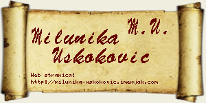 Milunika Uskoković vizit kartica